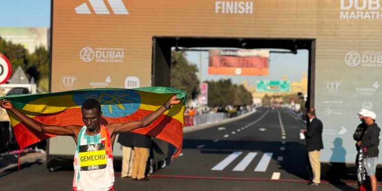 Historic Victory at the Men’s Elite 2025 Dubai Marathon